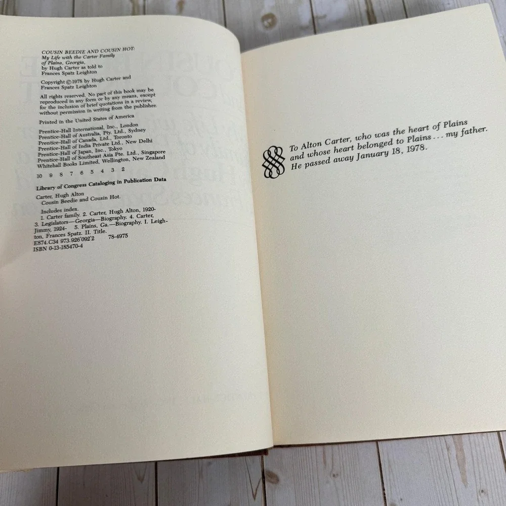 Cousin Beedie And Cousin Hot Hugh Carter 1978 Signed Biography Prentice-Hall